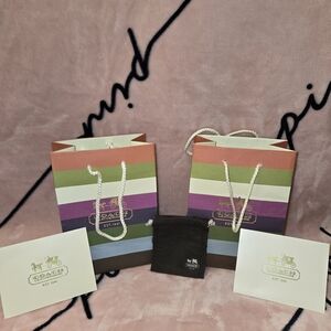 Coach Rainbow Stripe Gift Bag Set